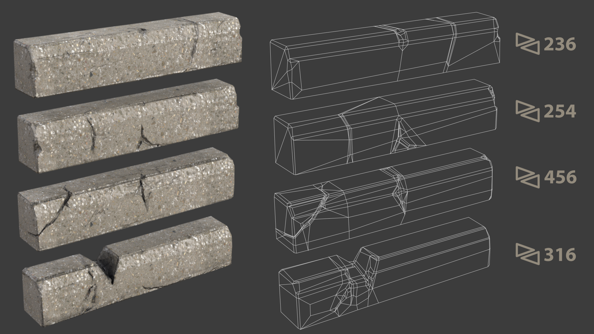 curbstone lowpoly preview image 1